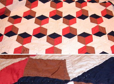 Lot 174 - Mennonite Pieced Cotton Quilt Early 20th...