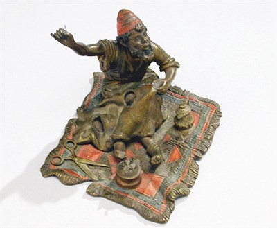 Lot 614 - Cold Painted Vienna Bronze Group Of an Arab...