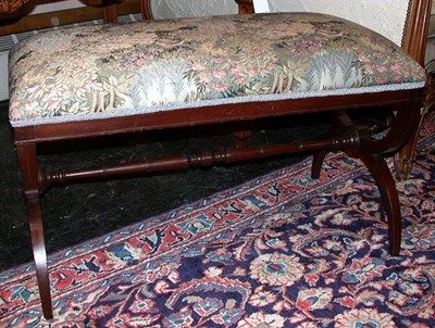 Lot 130 - Regency Style Upholstered Mahogany Bench