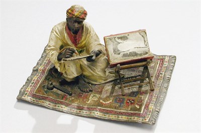 Lot 615 - Cold Painted Vienna Bronze Group Of an Arab...