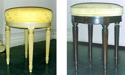Lot 147 - Two Louis XVI Style Painted and Upholstered...