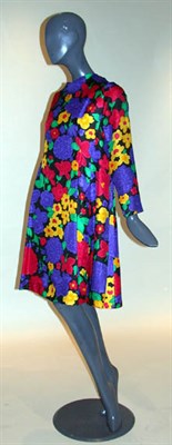 Lot 155 - Yves Saint Laurent Floral Silk Dress French,...