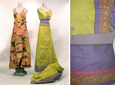 Lot 95 - Two Paper Dresses Late 1960s The first a sari,...