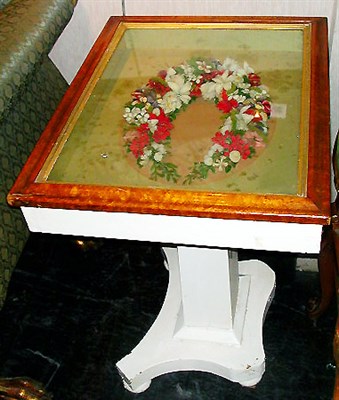 Lot 185 - Framed Victorian Floral Group Mounted as a table.