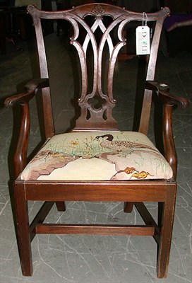 Lot 175 - Chippendale Style Mahogany Armchair In the...
