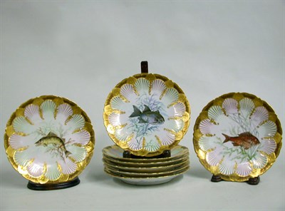 Lot 412 - Set of Eight Limoges Porcelain Fish Plates...