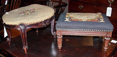 Lot 333 - Two Louis XV and XVI Style Upholstered Walnut...