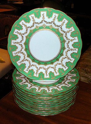 Lot 555 - Group of Continental Porcelain Service Plates...
