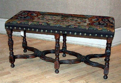 Lot 261 - Baroque Style Needlework Upholstered Walnut Bench