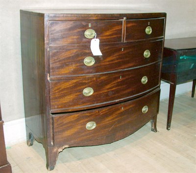 Lot 215 - George III Mahogany Bow-Front Chest of Drawers