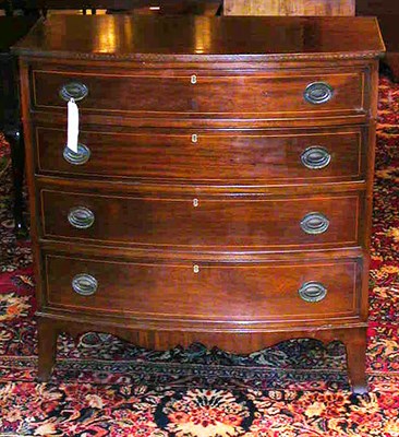 Lot 101 - Federal Inlaid Mahogany Bow-Front Chest of...