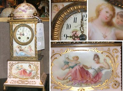 Lot 698 - Vienna Porcelain and Bronze Clock Of...
