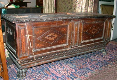 Lot 222 - Continental Inlaid Walnut Cassone Probably...