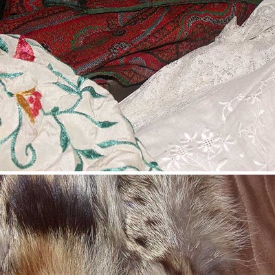 Lot 571 - Miscellaneous Group of Textiles and a Fur Robe