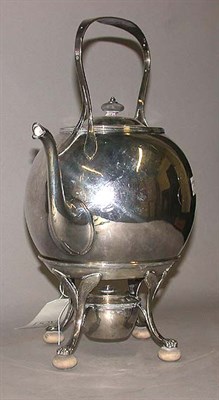Lot 534 - George III Silver Hot Water Kettle on Stand...