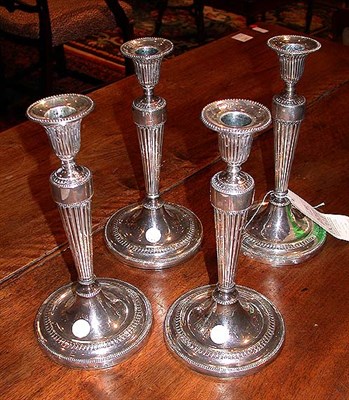Lot 412 - Set of Four English Silver Tapering Fluted...