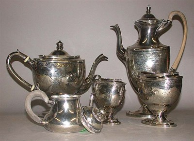 Lot 536 - George III Silver Coffee and Tea Service...