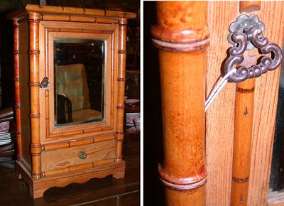 Lot 448 - Faux Bamboo Miniature Armoire