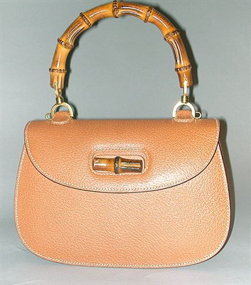 Lot 311 - Gucci Tan Pigskin Bamboo Handle Bag Italian,...
