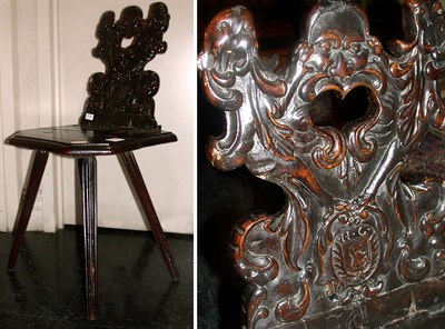 Lot 176 - Italian Baroque Walnut Sgabello Chair The...