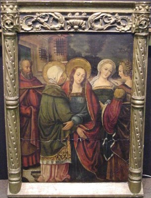 Lot 81 - Italian School 19th Century VISITATION Oil on...