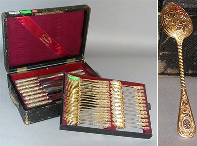 Lot 500 - Austrian Silver Gilt Dessert Service Late 19th...