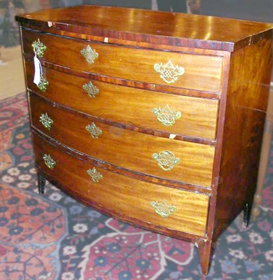 Lot 264 - Federal Mahogany Bow Front Chest of Drawers...