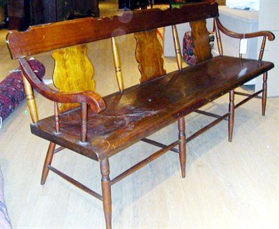 Lot 147 - Classical Pine and Poplar Three-Seat Settee...