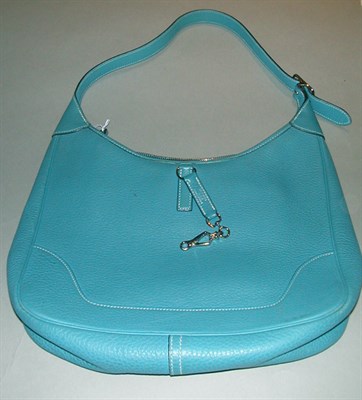 Lot 318 - Hermes Sky Blue Trim Bag French, contemporary...