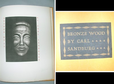 Lot 120 - SANDBURG, CARL Bronze Wood Title illustration...