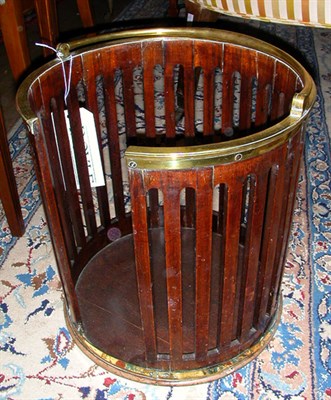 Lot 692 - Georgian Style Brass and Mahogany Plate Bucket