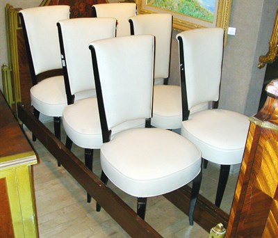 Lot 281 - Set of Six Art Deco Dining Chairs Raised on...
