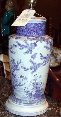Lot 236A - Blue and White Porcelain Vase Mounted as a lamp.