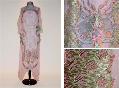 Lot 13 - Pink Chiffon Dragon Motif Frock French,...