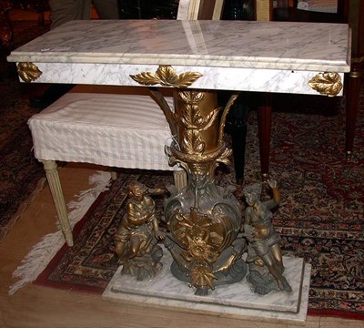 Lot 404 - Louis XV Style Bronze and Marble Console The...