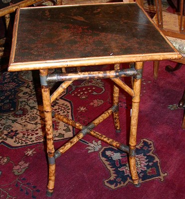 Lot 432 - Victorian Lacquered and Bamboo Side Table
