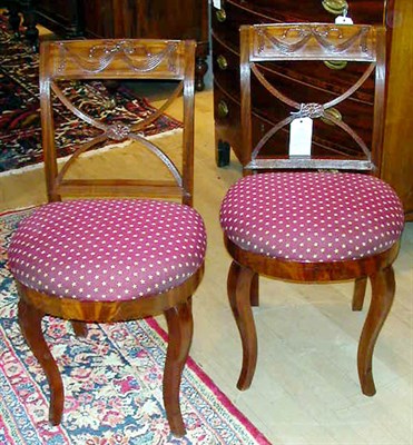 Lot 272 - Set of Four Federal Mahogany Side Chairs...