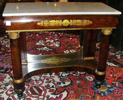 Lot 120 - Classical Stencil Decorated Mahogany Pier...