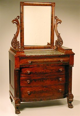 Lot 328 - Classical Mahogany Dressing Chest with Mirror...