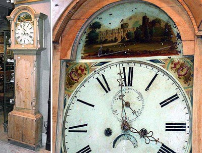 Lot 313 - Georgian Pine Tall Case Clock