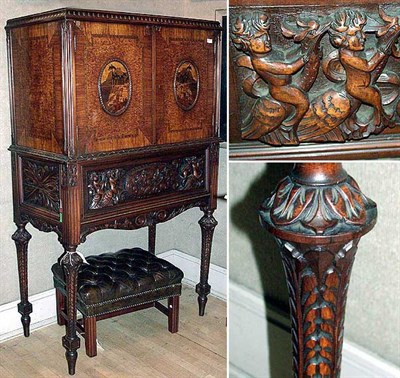Lot 262 - Baroque Style Burl-Wood and Mahogany Cabinet...