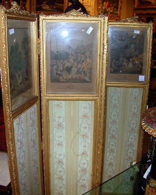 Lot 212 - Louis XVI Style Gilt-Wood Four-Fold Screen...