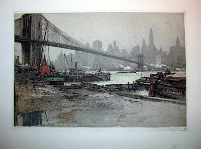 Lot 260 - Luigi Kasimir BROOKLYN BRIDGE, NEW YORK Color...