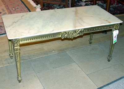 Lot 386 - Louis XVI Style Marble Top Gilt-Metal Low Table