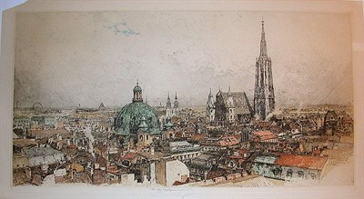 Lot 265 - Luigi Kasimir DANUBE NEAR VIENNA; VIENNA,...