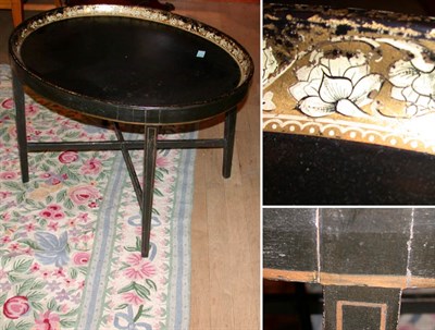 Lot 735A - Regency Style Tole Painted Tray on Stand