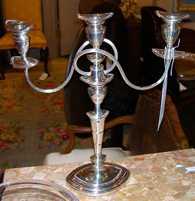 Lot 496A - Pair of Sheffield Silver Plated Three-Light...