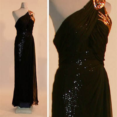Lot 176 - Bob Mackie Black One-Shoulder Gown American,...