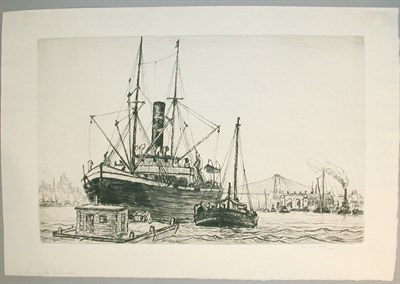 Lot 147 - Reynolds Beal WHALERS AT NEW BEDFORD; MULLET...