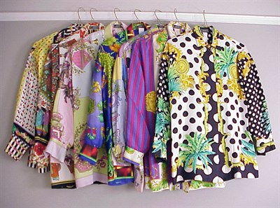 Lot 218 - Group of Seven Versace Blouses Italian, 1980s...
